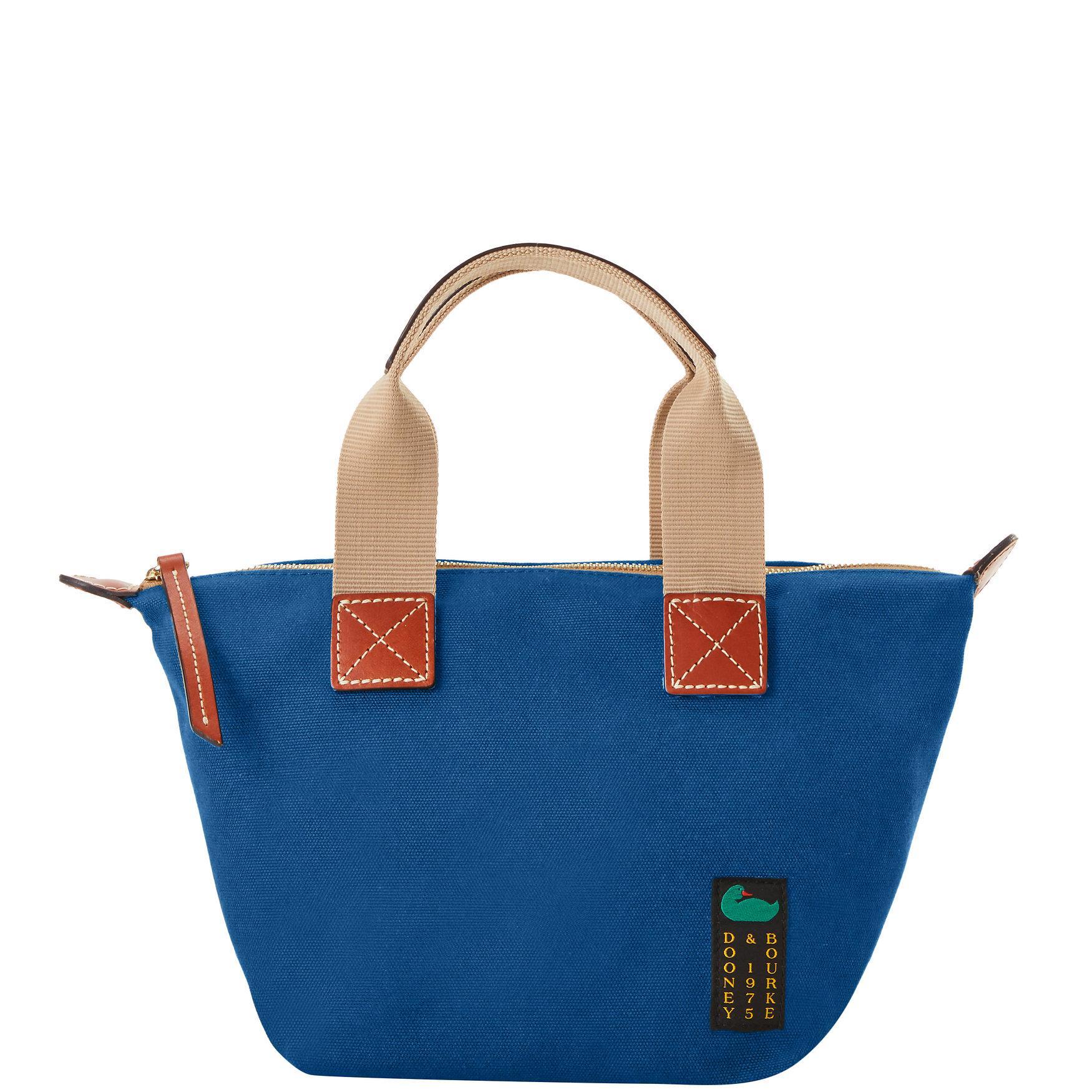 Dooney & Bourke Womens Canvas Fabric Crossbody Satchel 20 Bag in French Blue Product Image