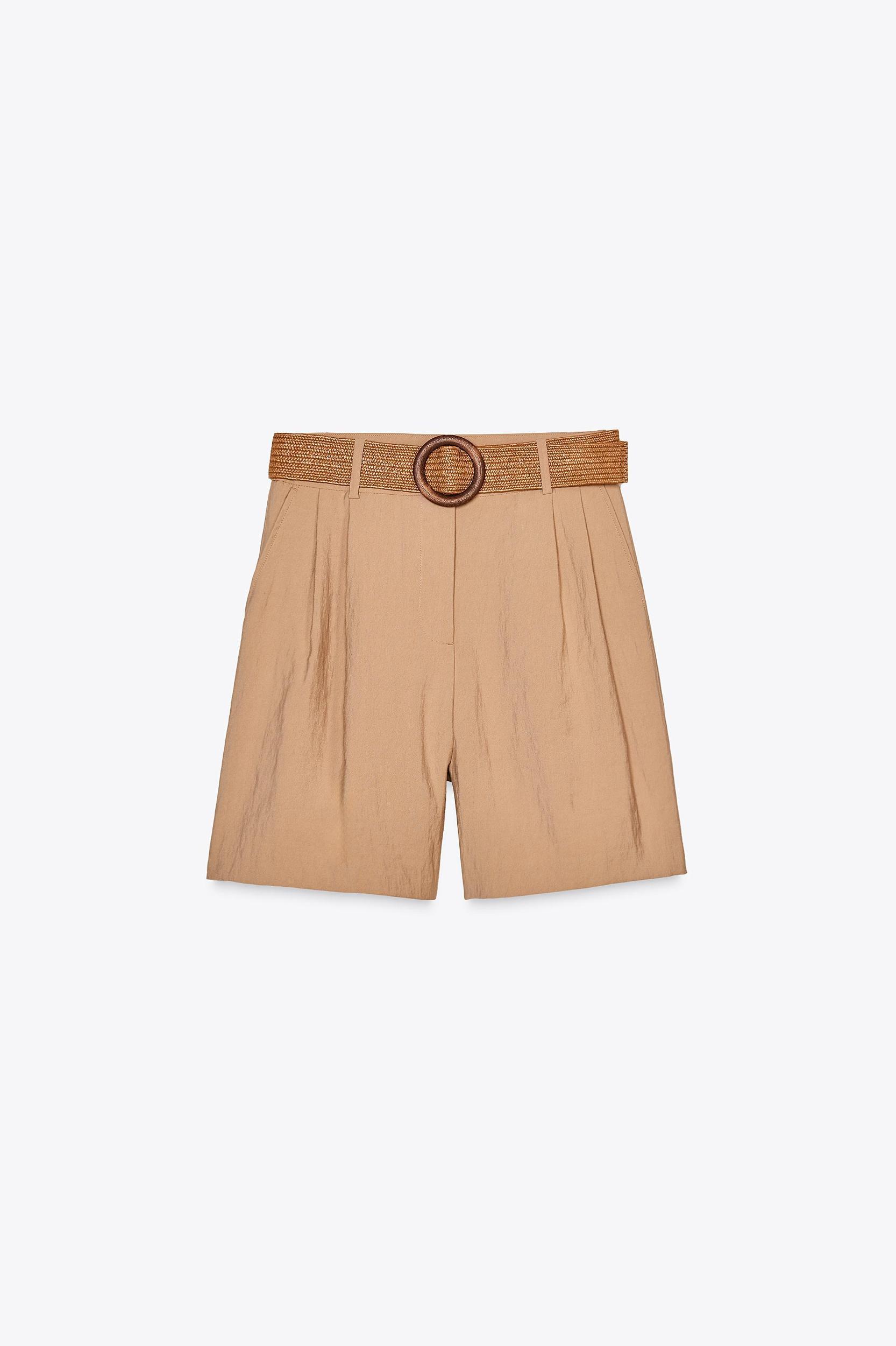 BELTED SHORTS WITH DARTS Product Image