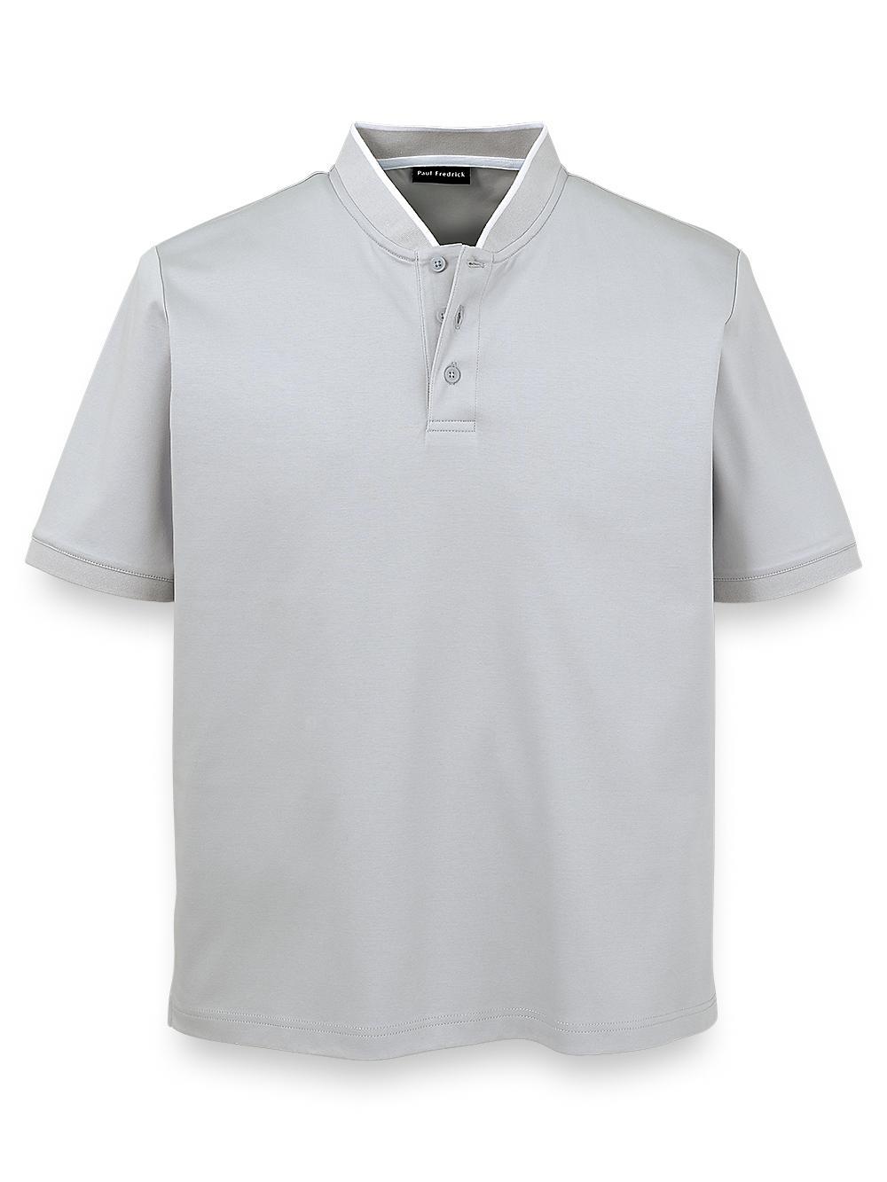 Mercerized Cotton Henley - White Product Image