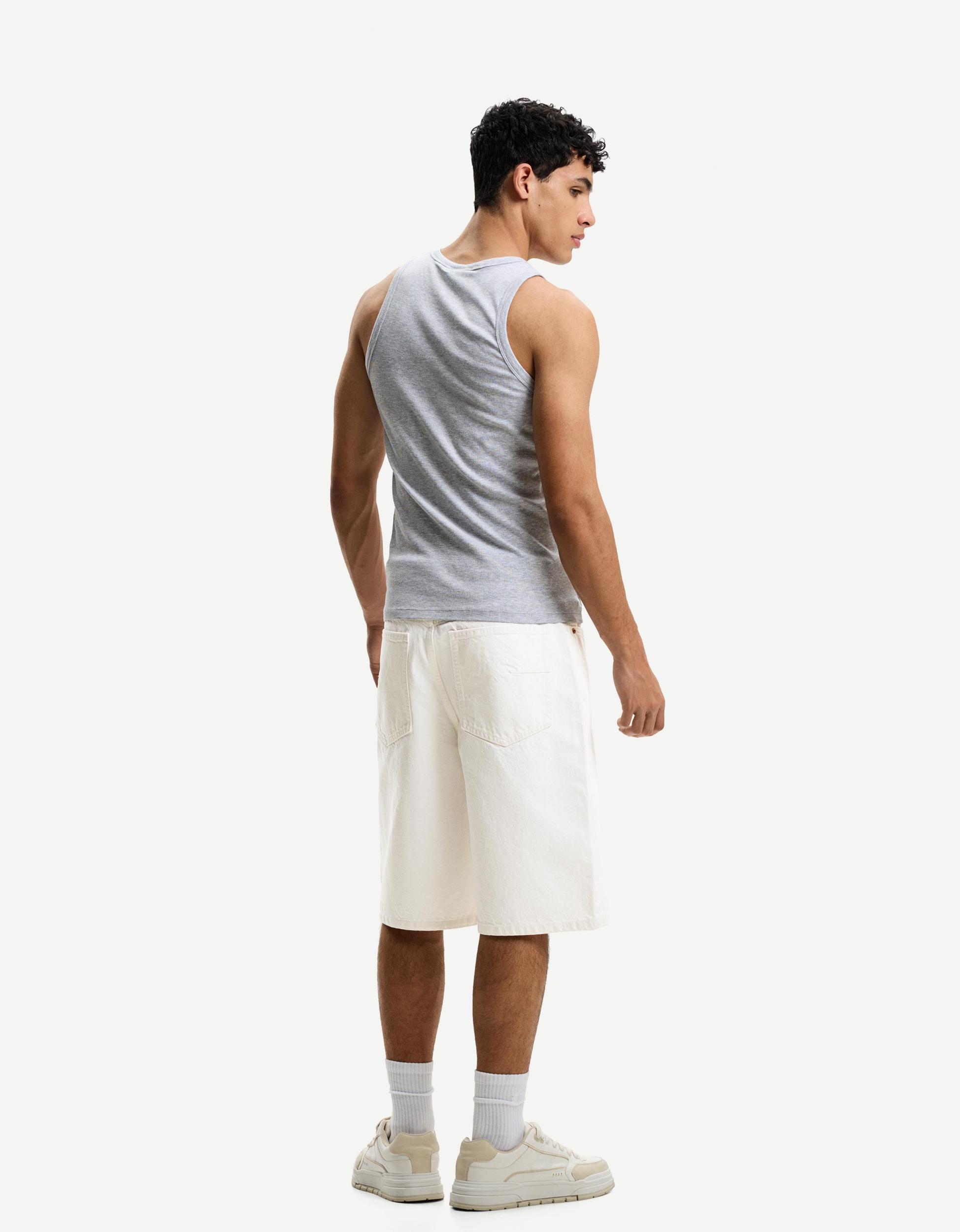 Baggy denim Bermuda shorts Product Image
