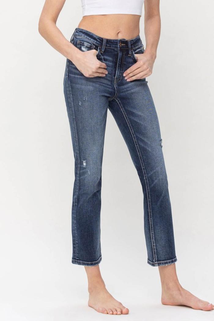 High Rise Slim Straight Jeans Product Image