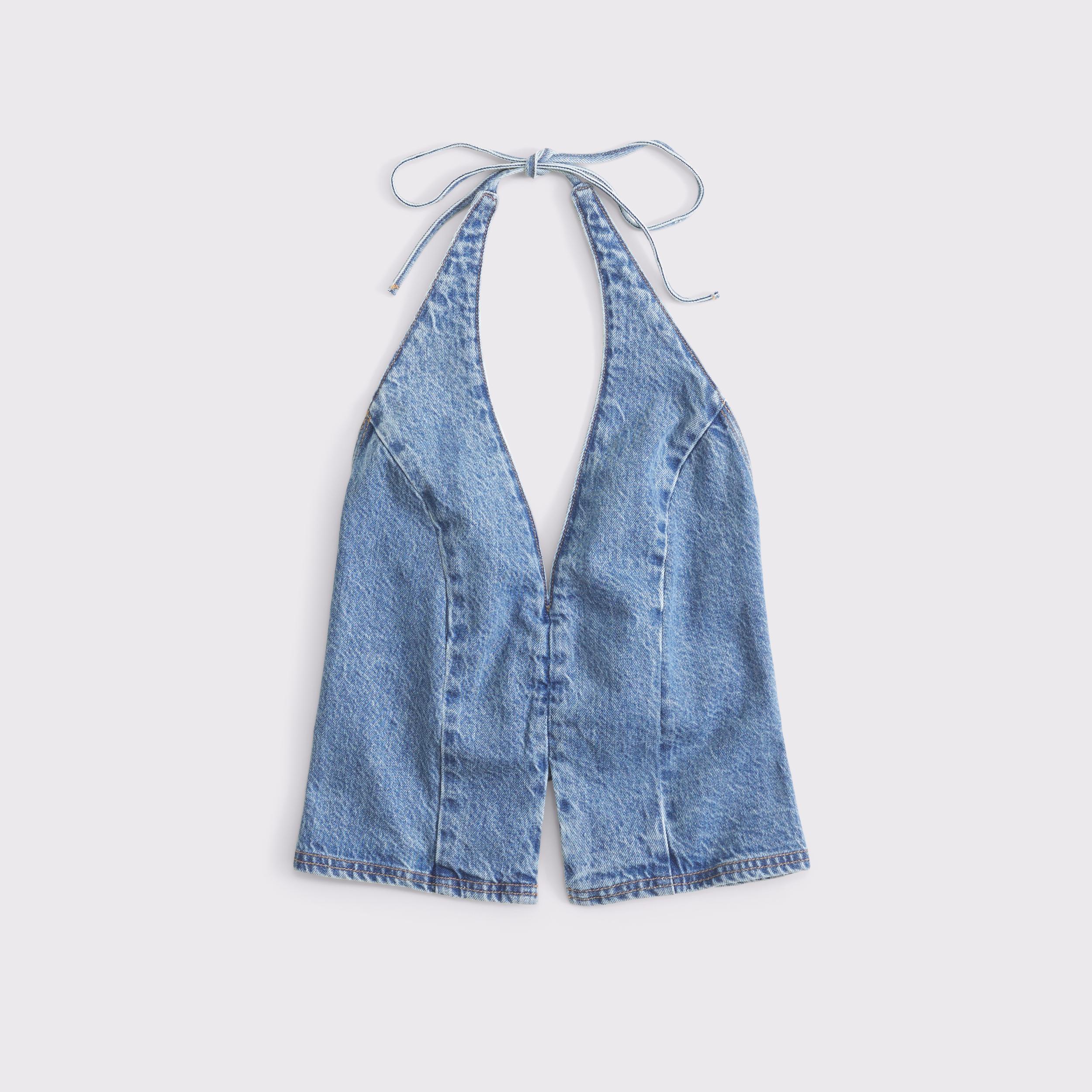 Denim Halter Vest Product Image