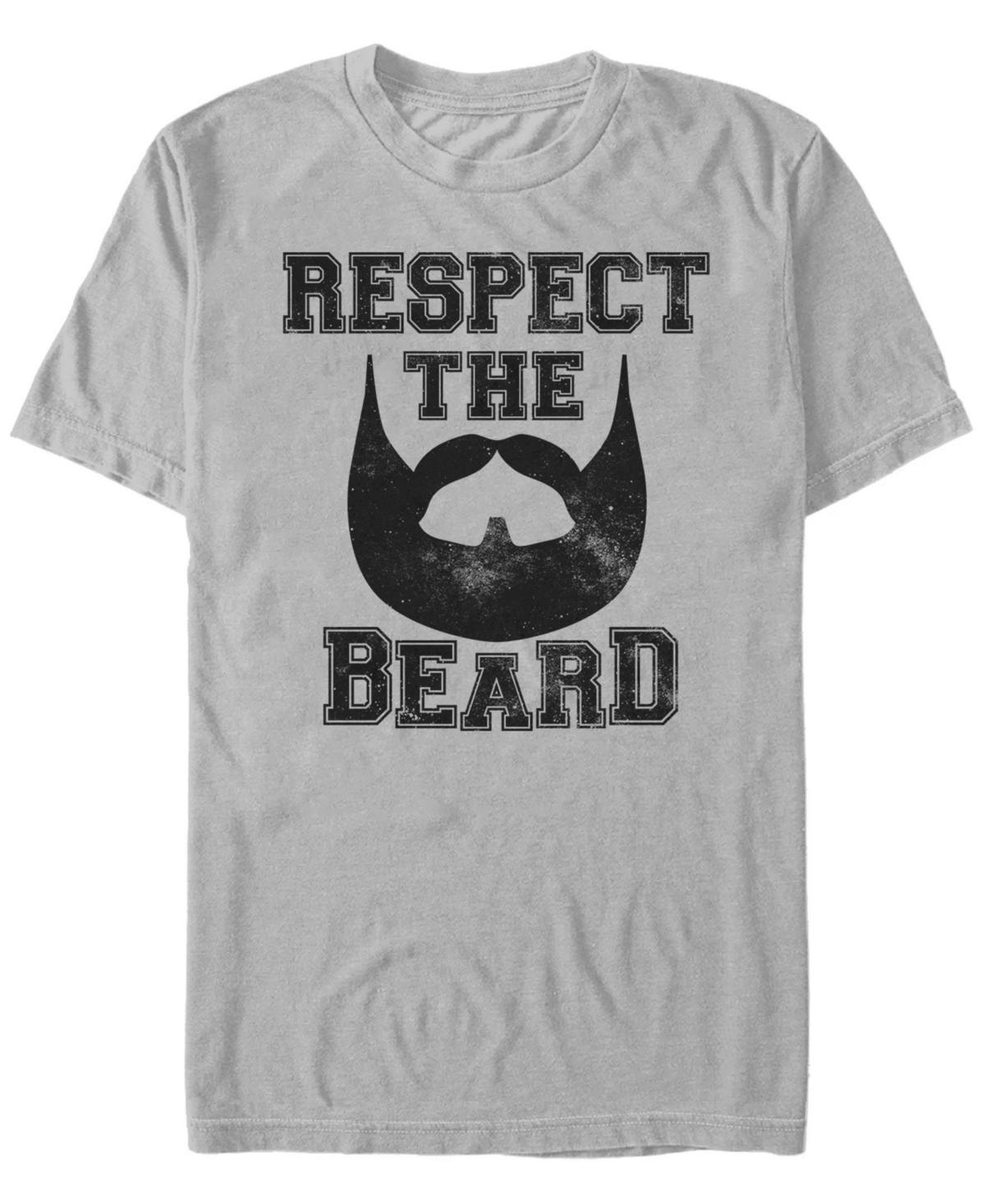 Men's Respect The Beard Tee Shirt, Size: Medium, Silver Product Image