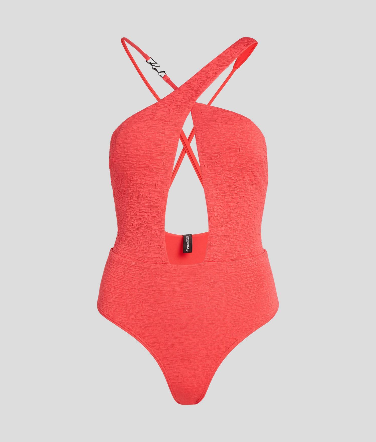 K/SIGNATURE TEXTURED CROSSOVER SWIMSUIT Product Image