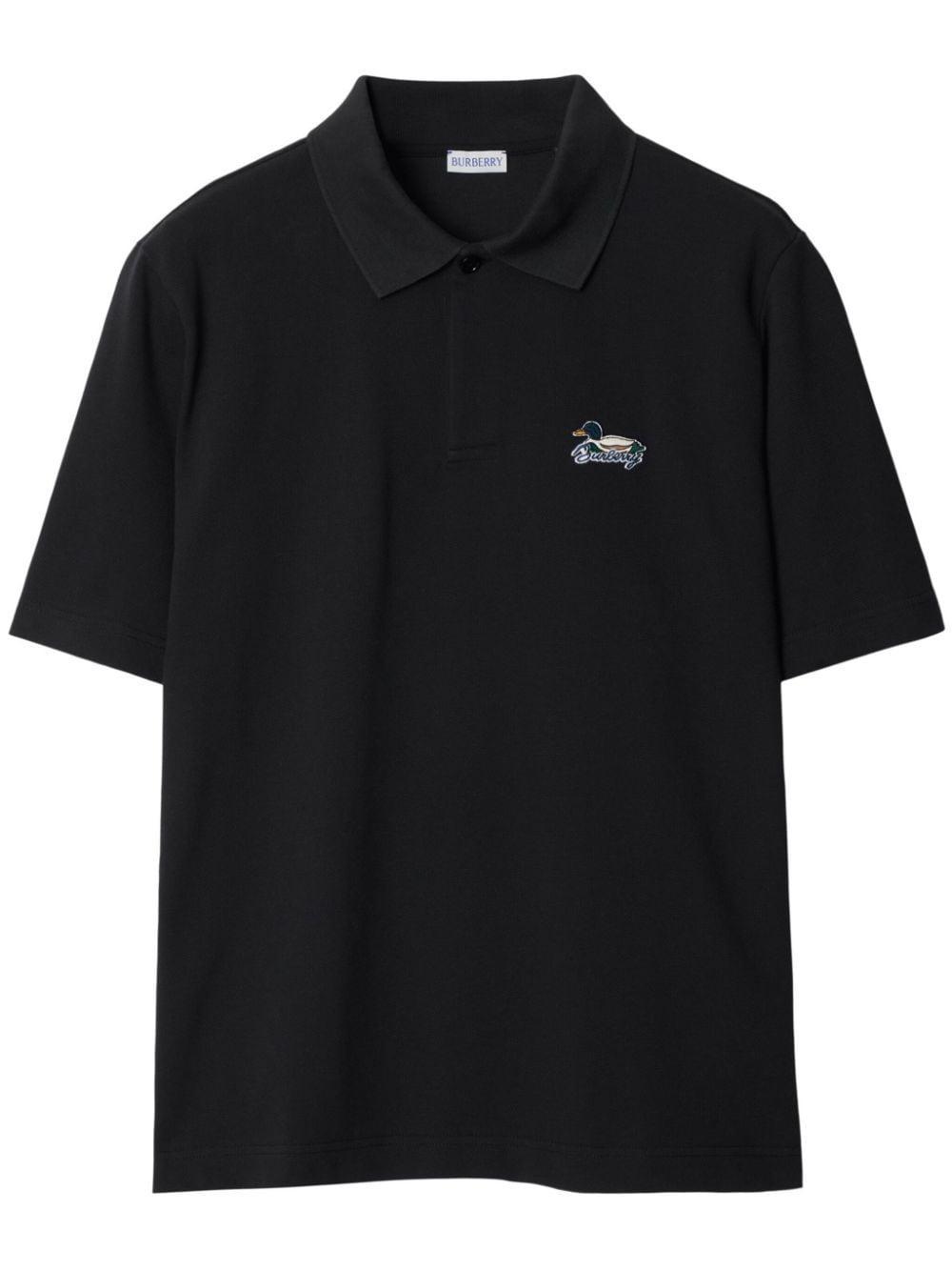 logo-patch cotton polo shirt Product Image