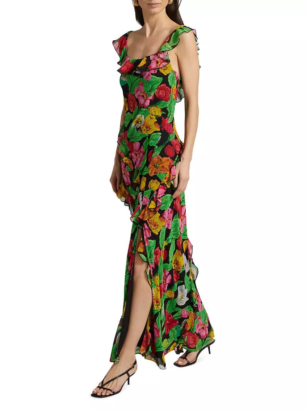 Tulip Rosette Ruffle Maxi Dress Product Image
