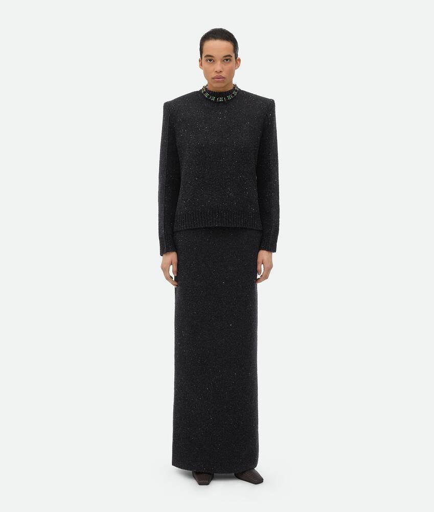 Women's Wool Tailored Skirt in Dark grey melange Product Image