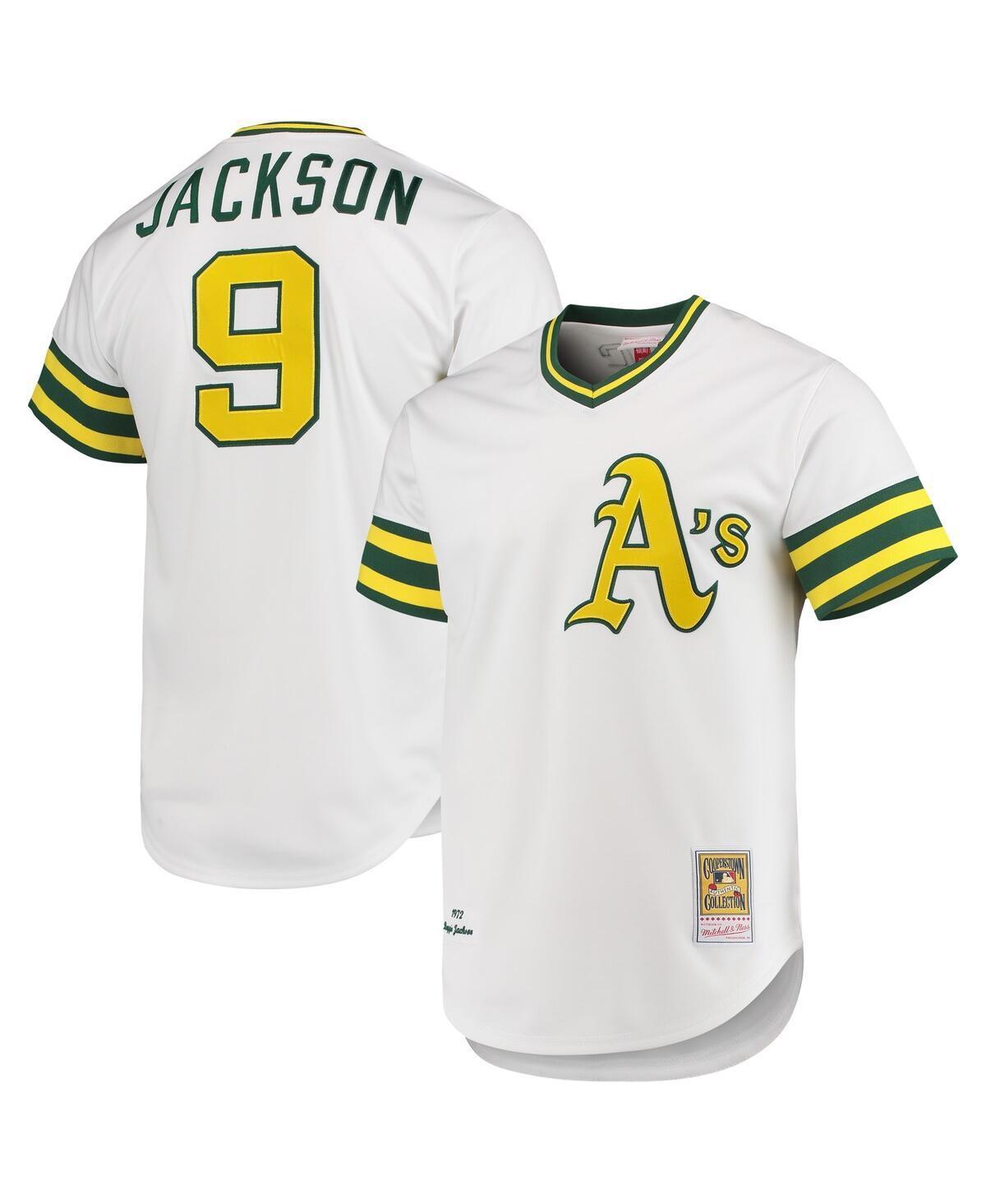 Men's Mitchell & Ness Reggie Jackson White Oakland Athletics 1972 Cooperstown Collection Authentic Jersey, Size: 36 Product Image