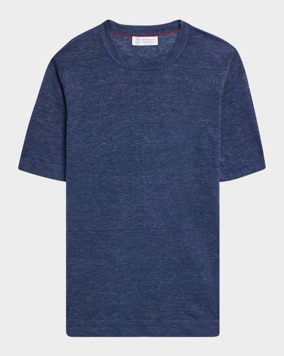 Mens Linen and Cotton Heathered Crewneck T-Shirt Product Image