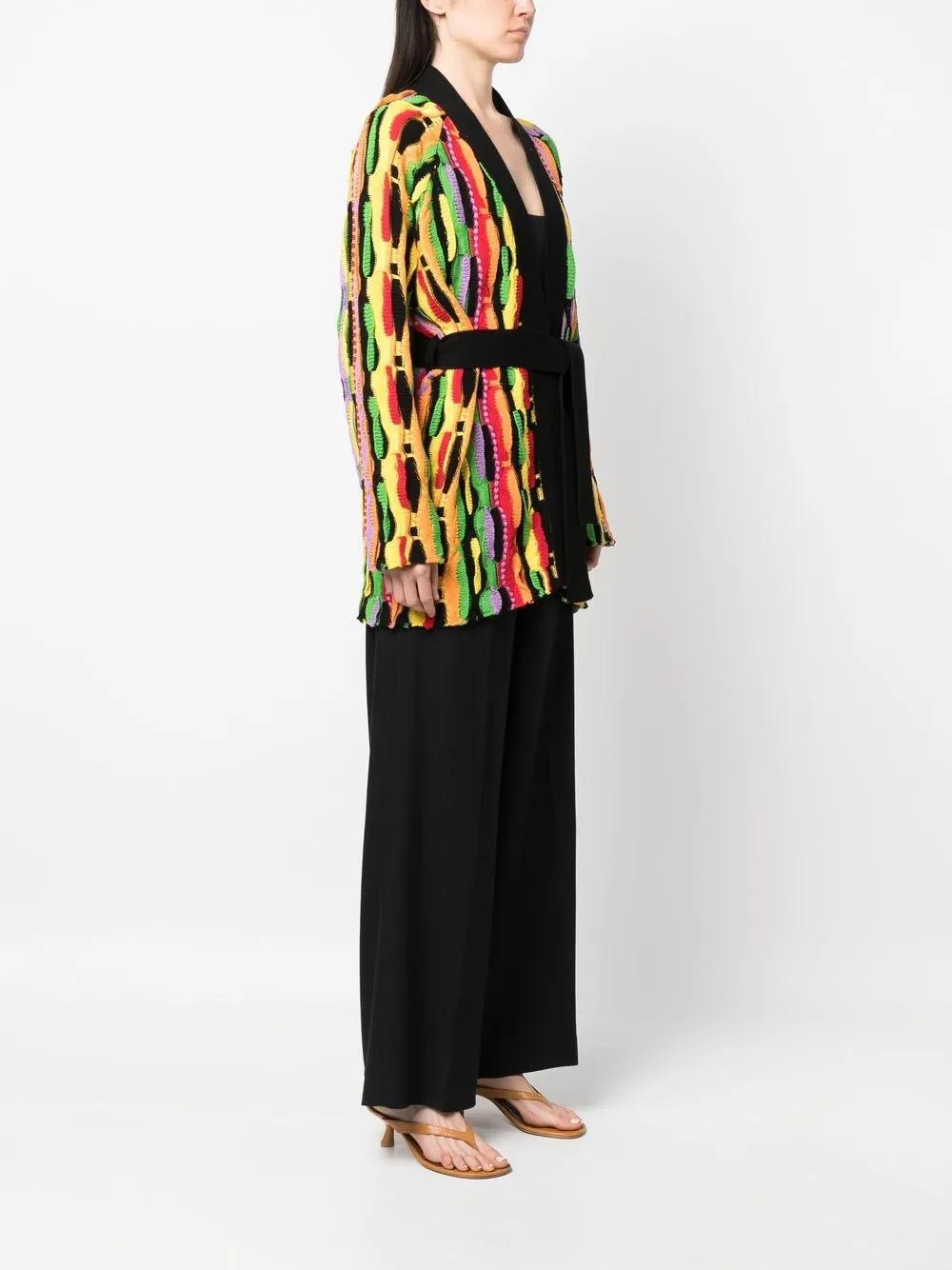 MSGM Belted Cotton Cardigan In Black Product Image