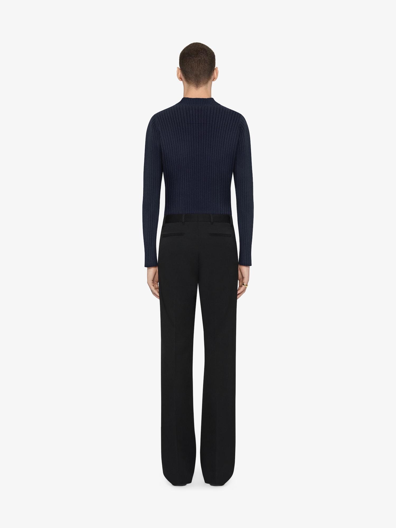 Slim fit sweater in cashmere with laces Product Image