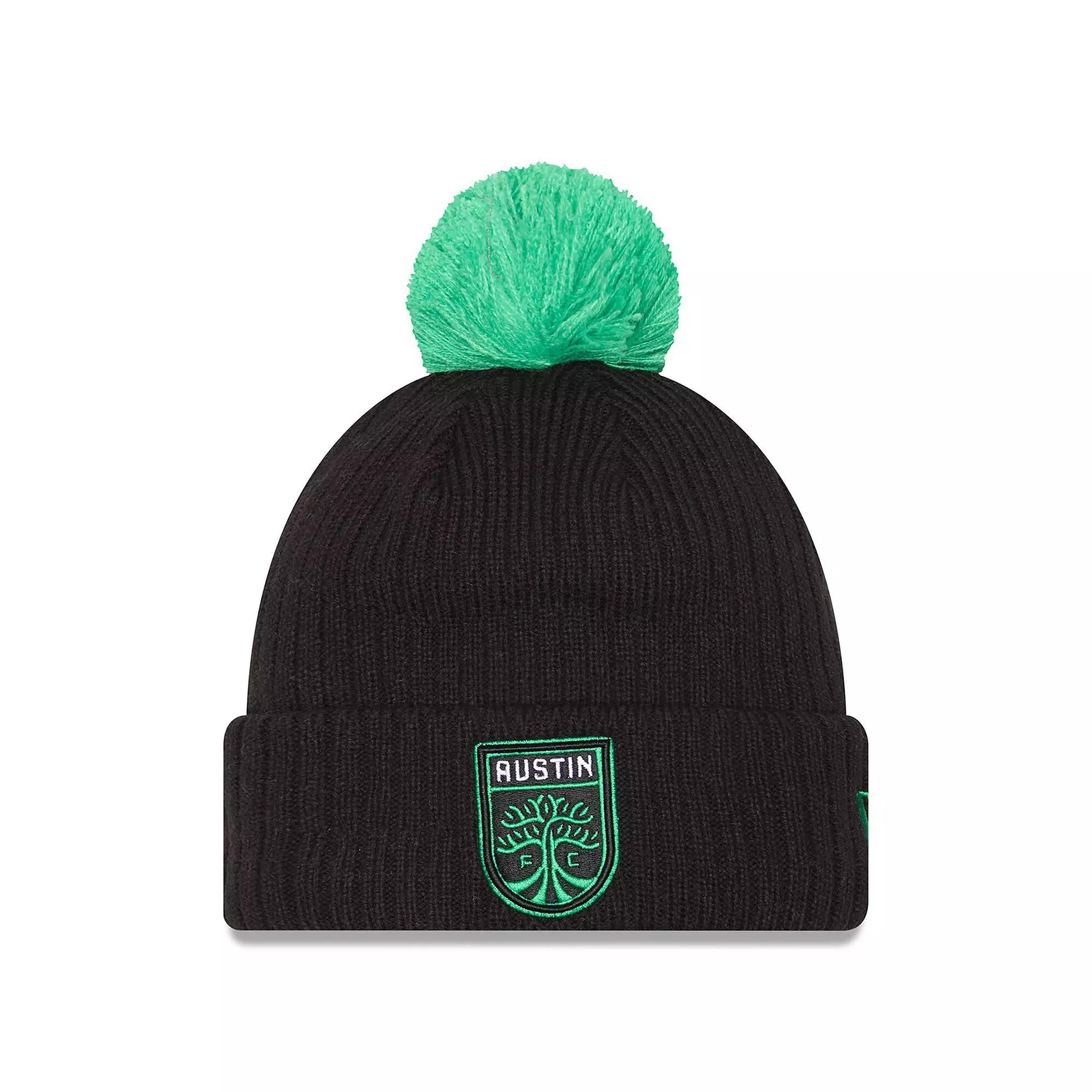 Men's New Era  Black Austin FC 2025 Jersey Hook Cuffed Knit Hat with Pom, Afc Black Product Image