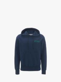 PRICKLY SLOGAN BACK PRINT HOODIE in blue | JW Anderson US  Product Image