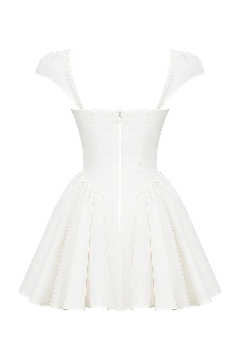 Florence White Cotton Corset Mini Dress Product Image