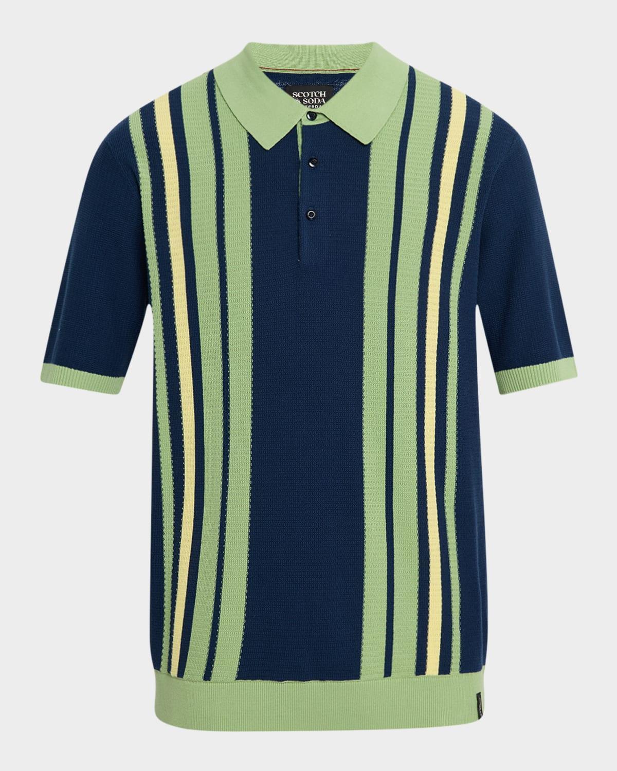Mens Structured Knit Polo Shirt Product Image