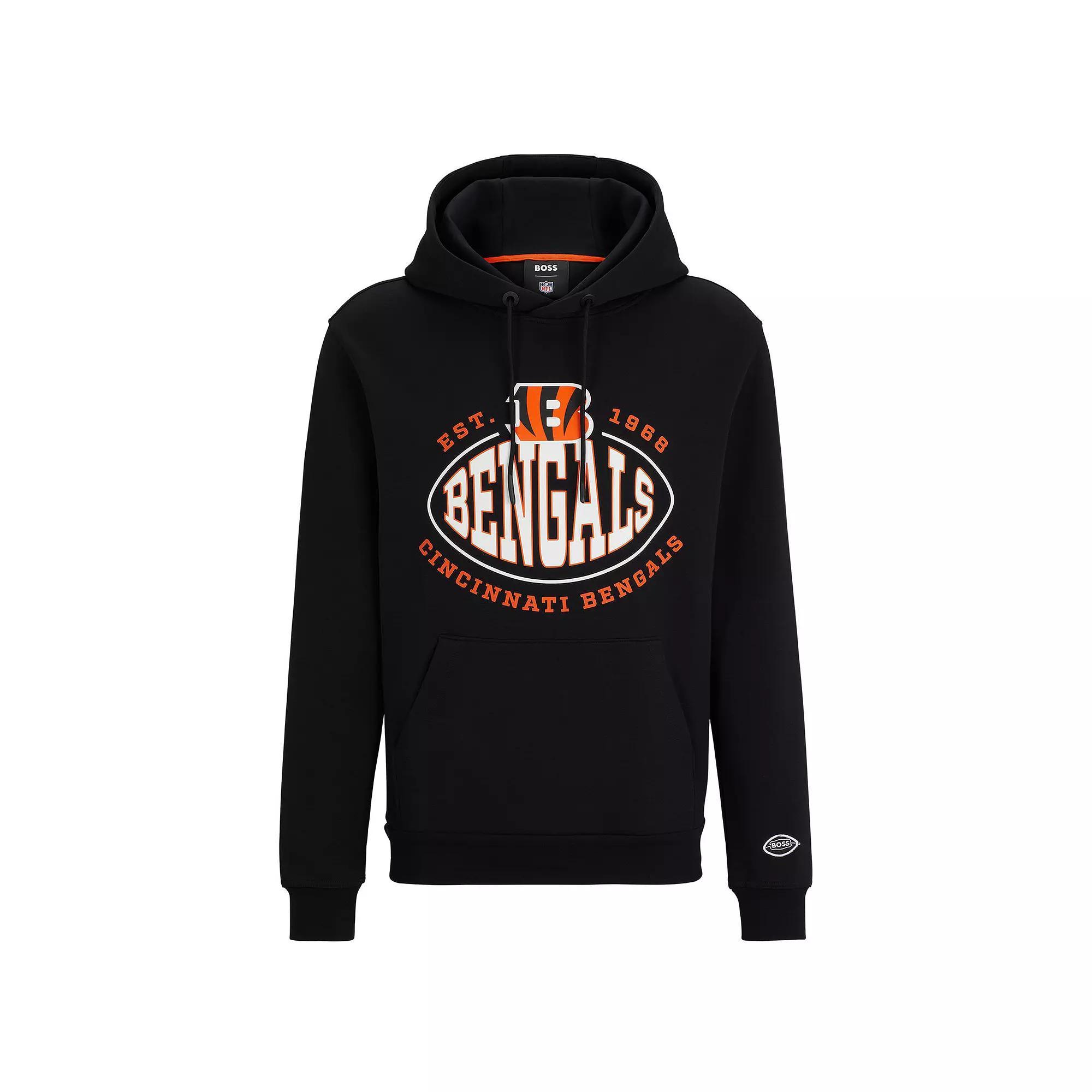 Men's BOSS X NFL  Black Cincinnati Bengals Touchback Pullover Hoodie, Size: Large Product Image