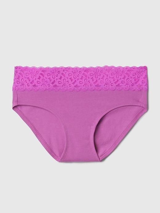 Organic Stretch Cotton Lace-Trim Hipster Product Image