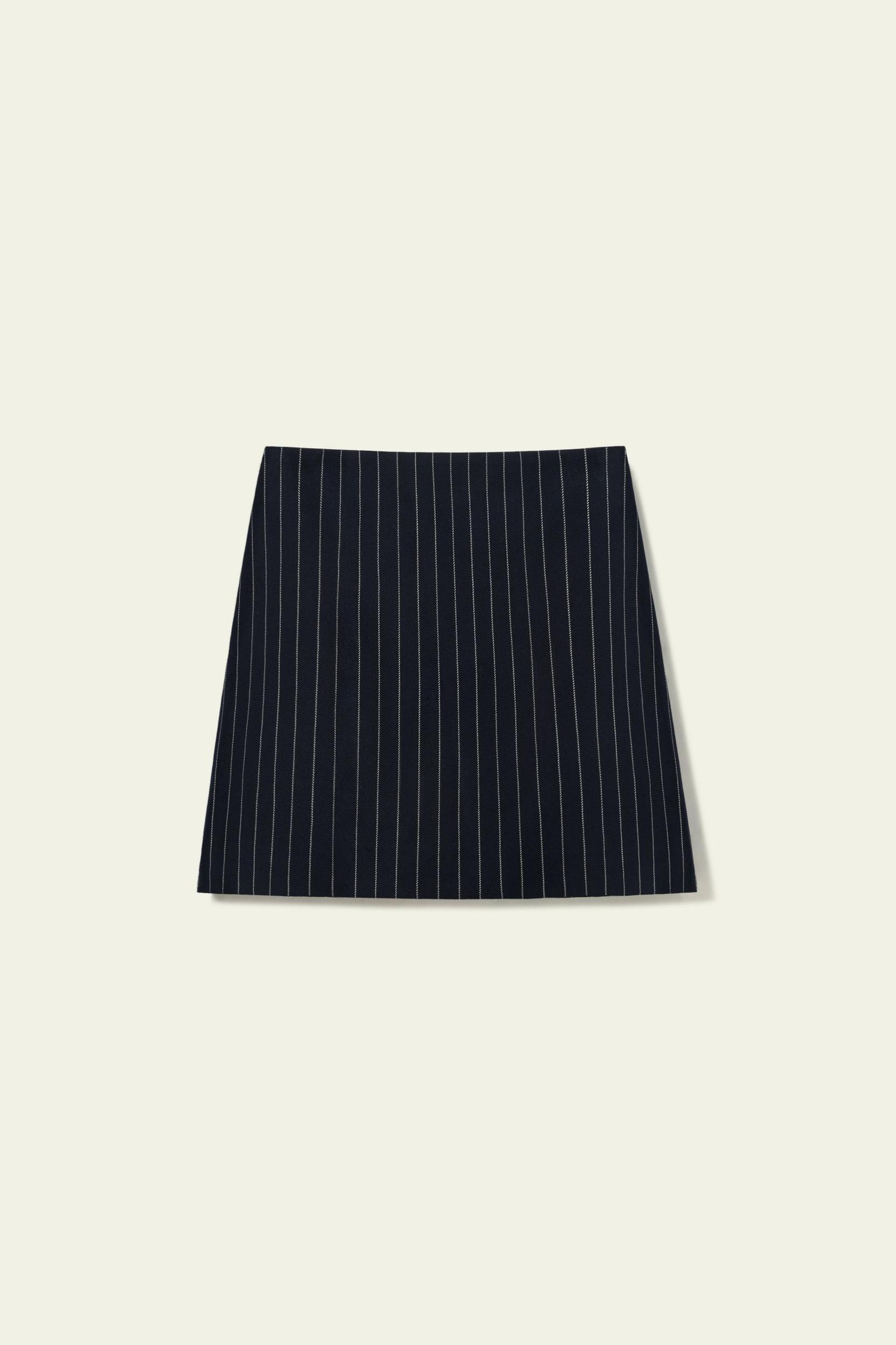 Sloane Pinstripe Wool-Blend Mini Skirt Product Image