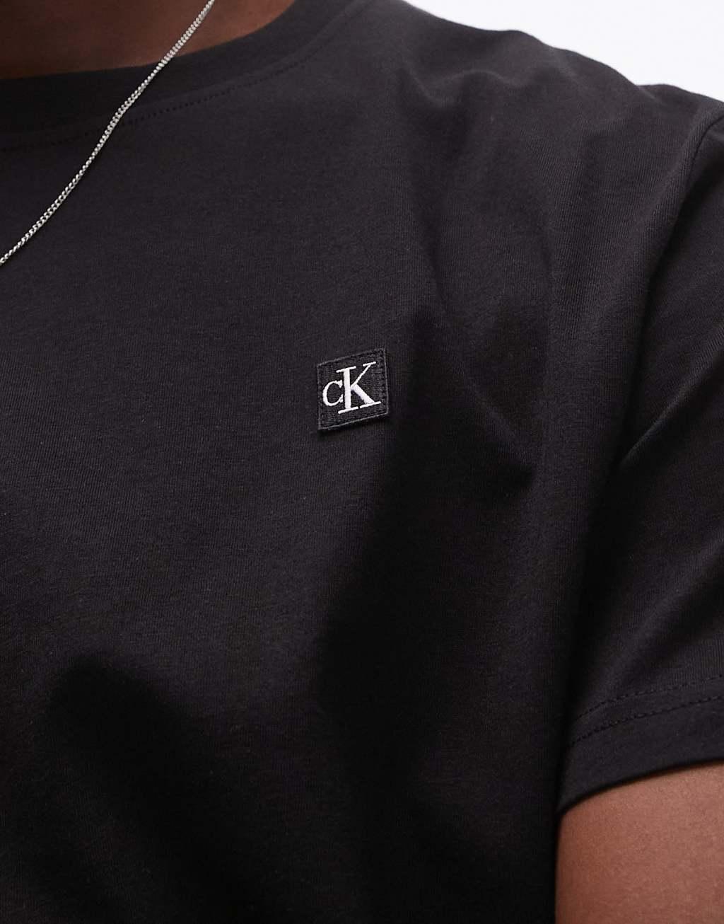Calvin Klein Jeans small logo t-shirt in black  Product Image