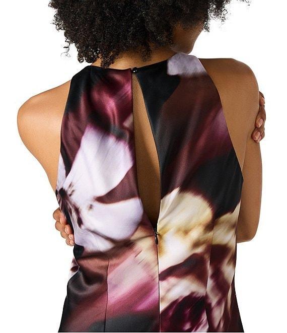 Steve Madden Jaidan Floral Print Halter High Neck Dress Product Image
