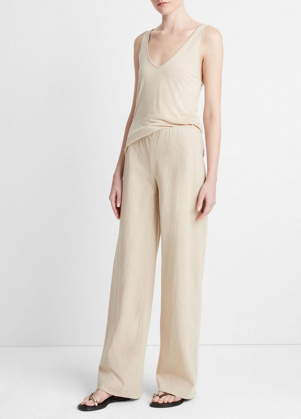 Womens Cotton-Blend High-Waist Bias Pant, Black, Size L Vince Product Image