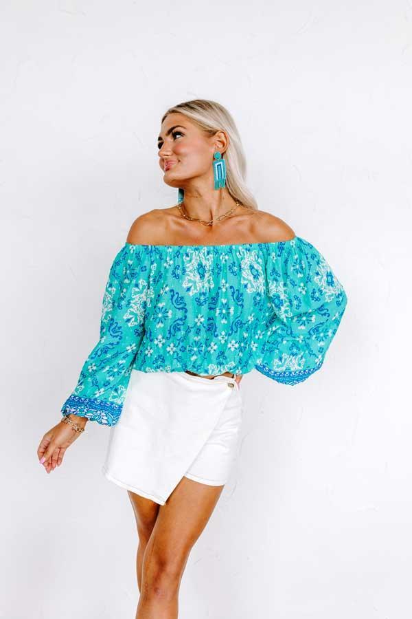 A Dreamy Escape Off Shoulder Top Product Image