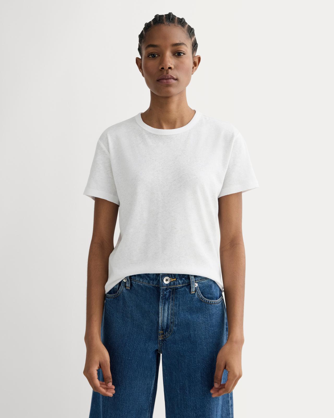 The Box-Cut Tee in Cotton Linen Product Image