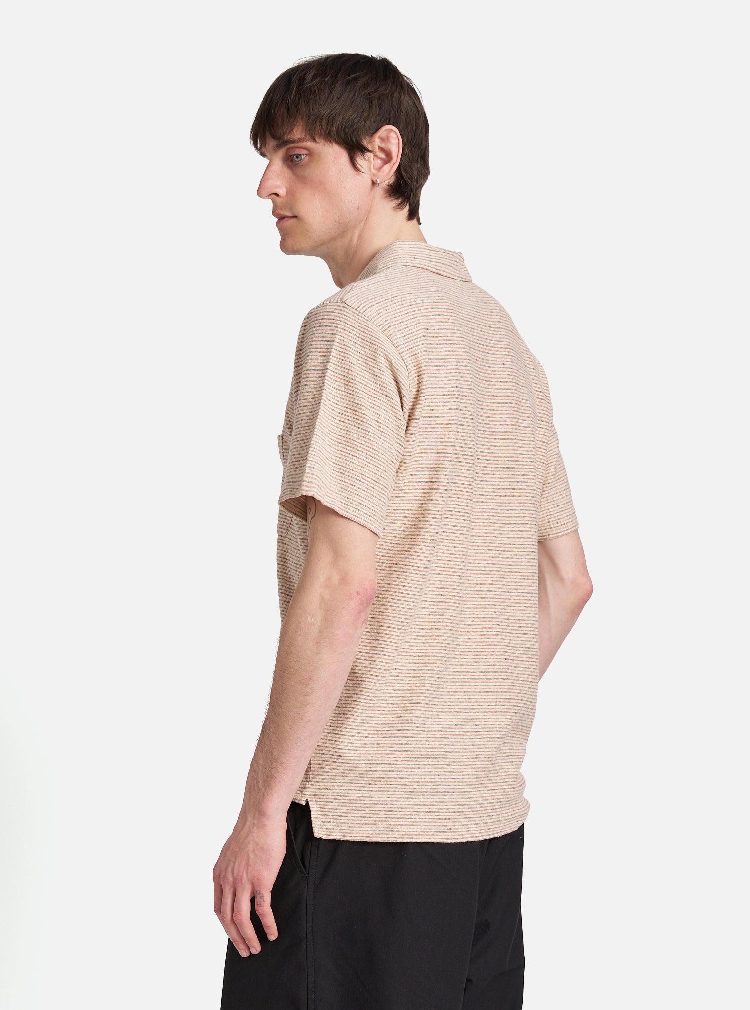 Ecru Stripe Lincot Jersey Loose Sweatshirt Product Image