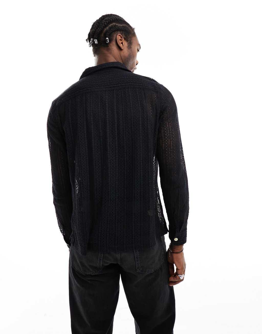 AllSaints Cala long sleeve sheer shirt Product Image