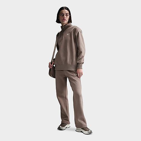 Nike Women's Sportswear Phoenix Fleece Oversized Quarter-Zip Sweatshirt in Grey/Dark Grey Heather Size 2XL Cotton/Polyester/Fleece Product Image