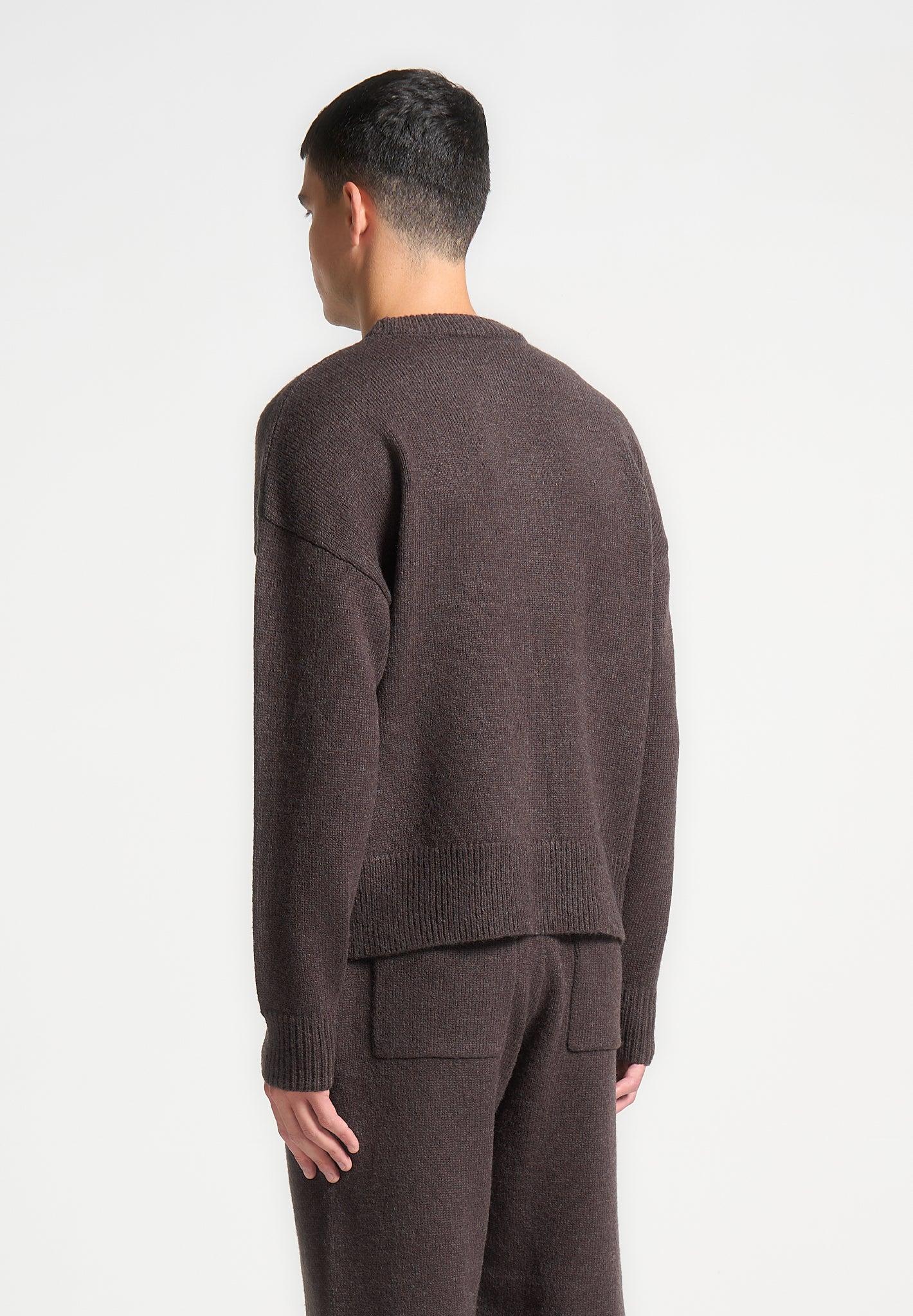 Signature Mohair-Blend Crewneck Jumper - Brown Male Product Image