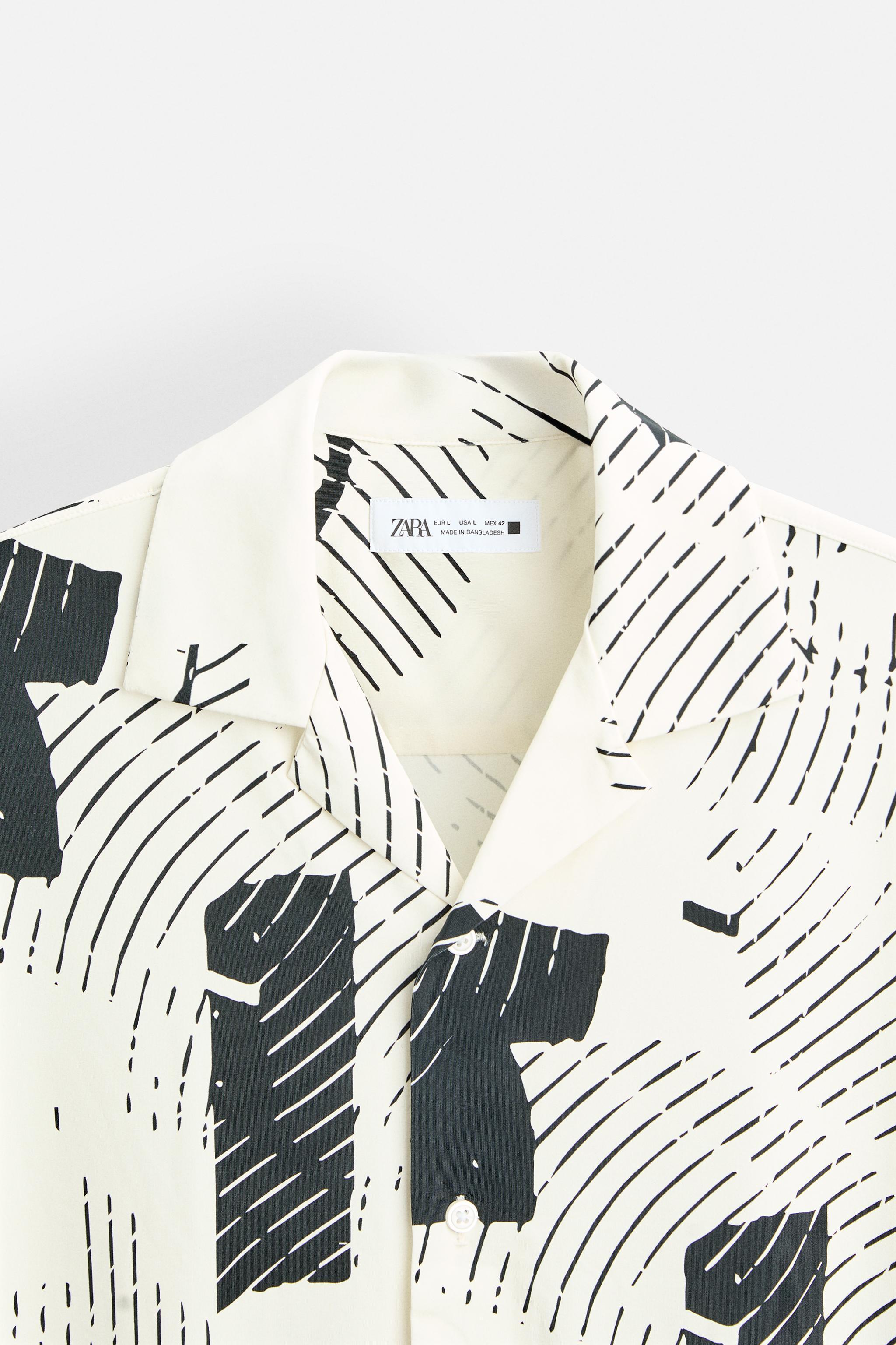 ABSTRACT PRINT STRETCH SHIRT Product Image