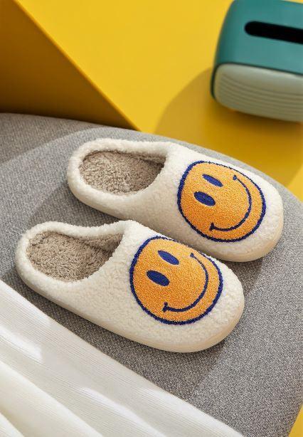 Smile Face Soft Plush Slippers Product Image