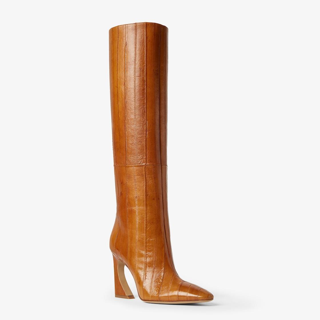 Fendi Arco Beige hagfish leather boots Product Image