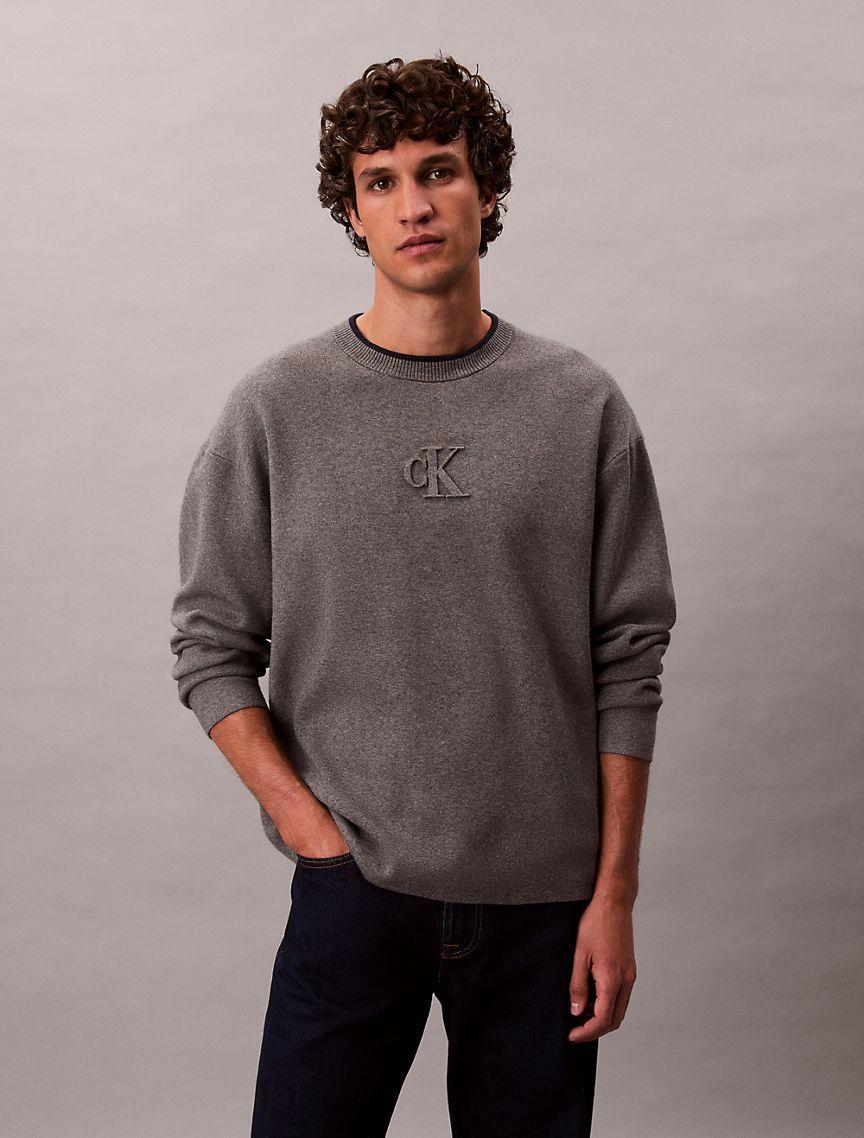 Relaxed Fit Standard Logo Terry Crewneck Sweatshirt Product Image