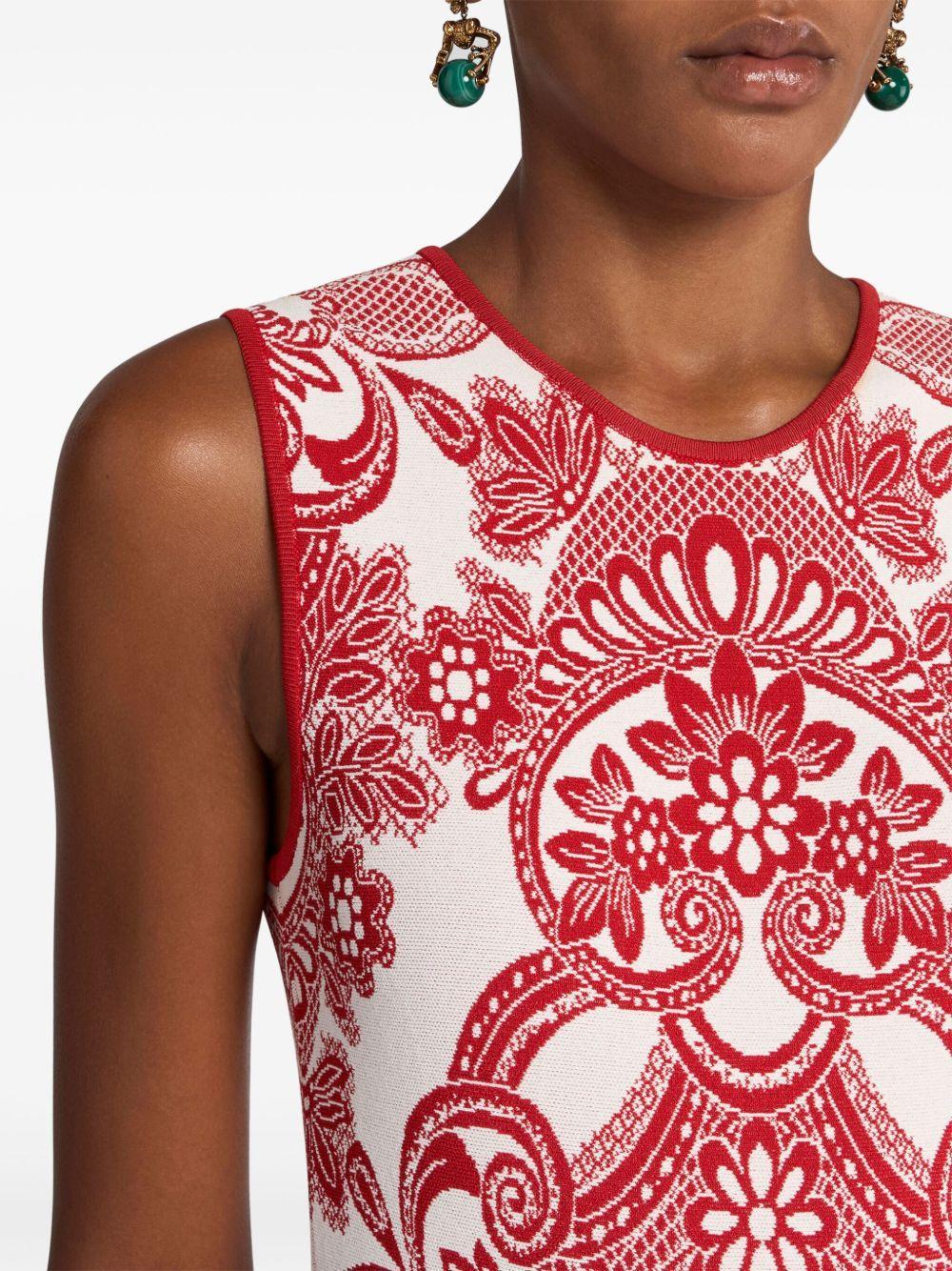 patterned-jacquard midi dress Product Image