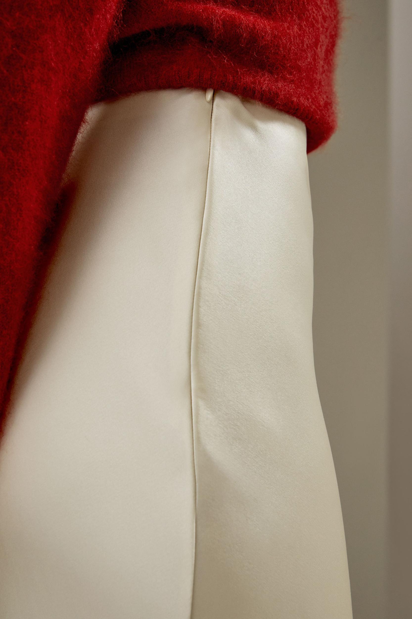 Silk Maxi Skirt with Flare Hem Product Image