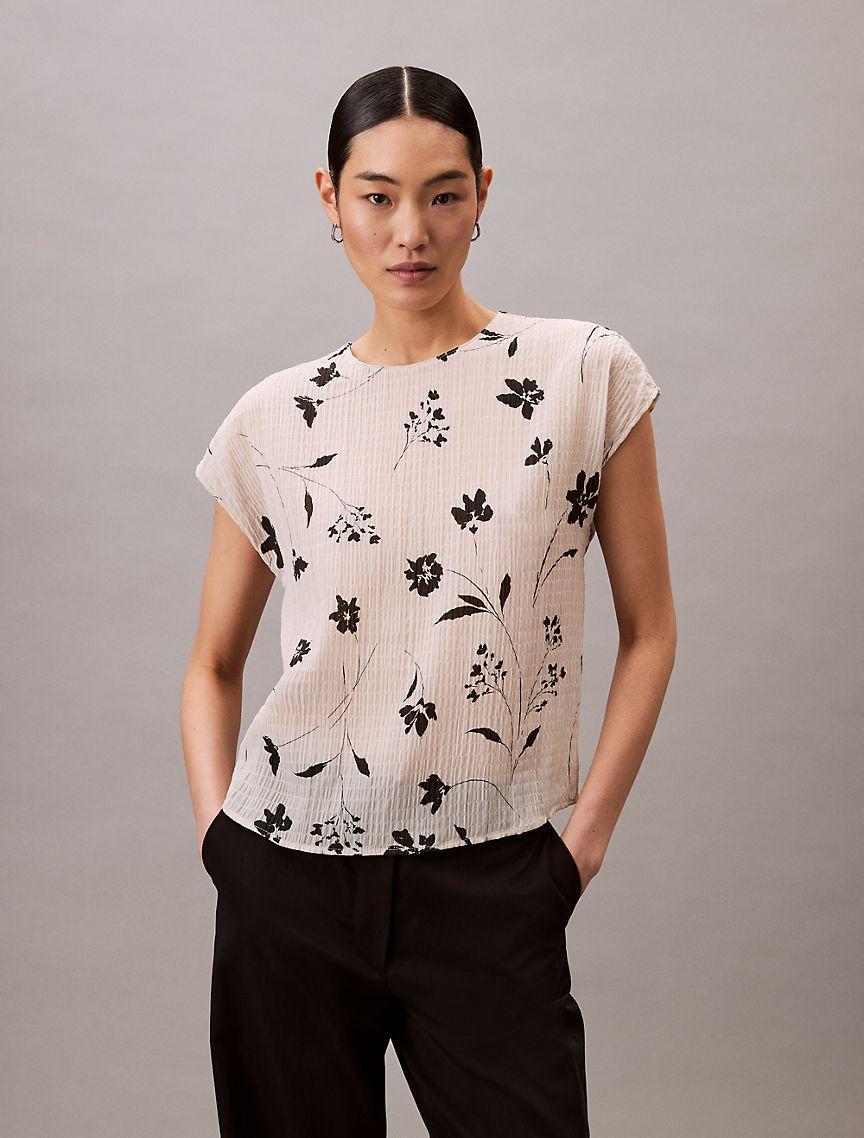 Floral Print Smocked Top Product Image
