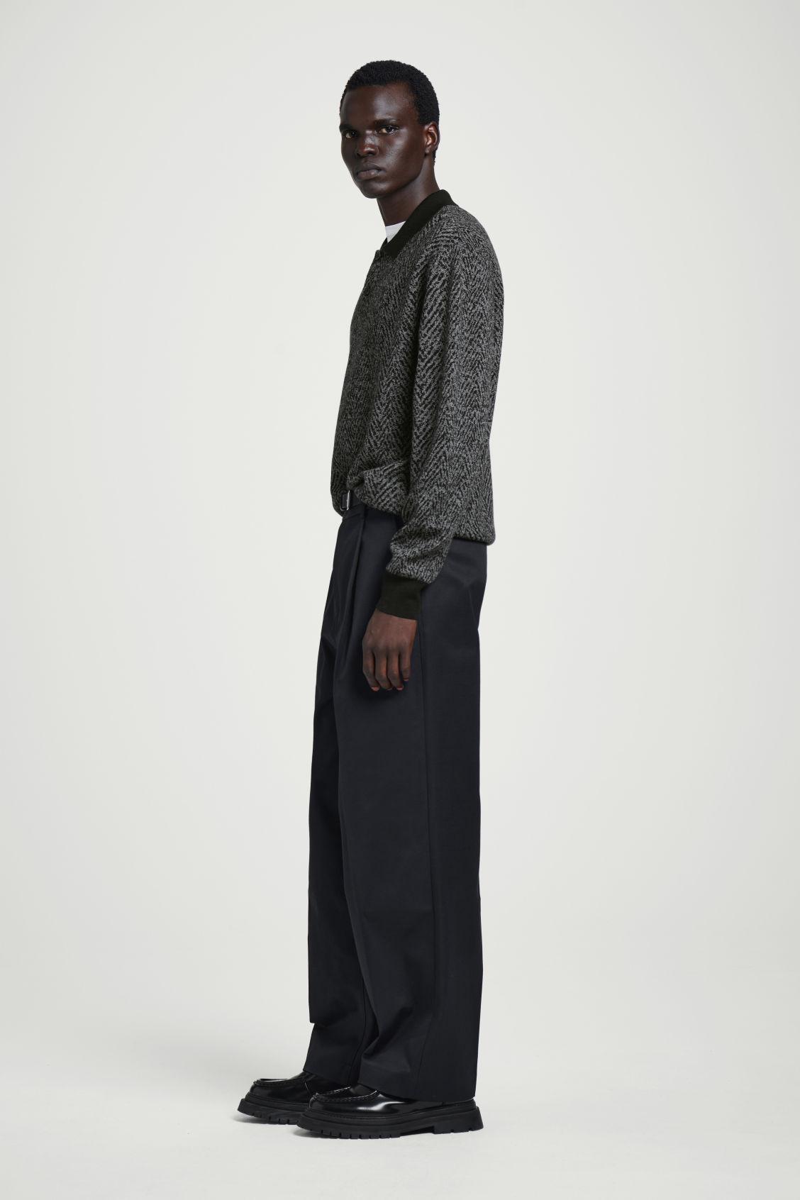 HERRINGBONE WOOL POLO SHIRT Product Image