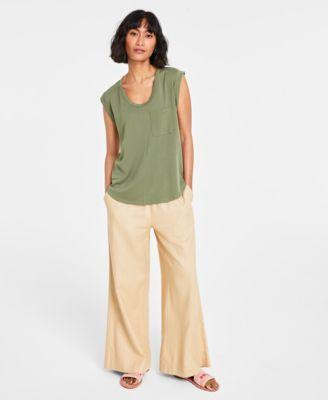 On 34th Womens Scoop-Neck Rolled-Sleeve T-Shirt, Created for Macys Product Image