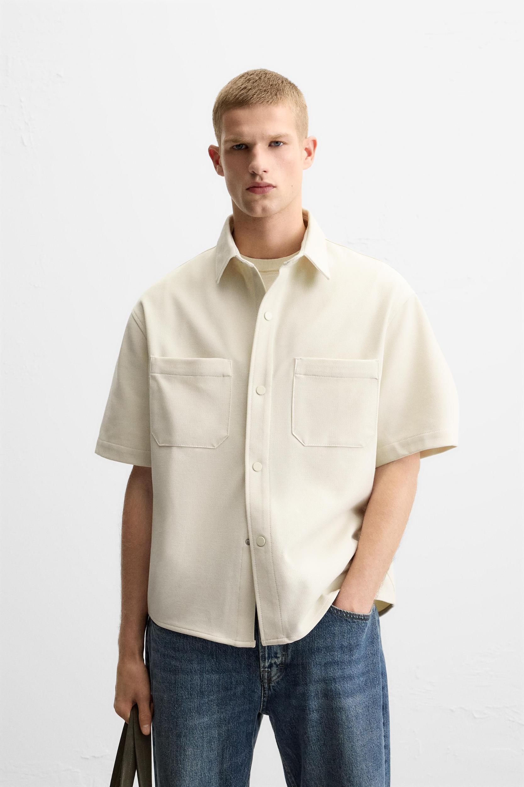 TEXTURED STRETCH OVERSHIRT Product Image
