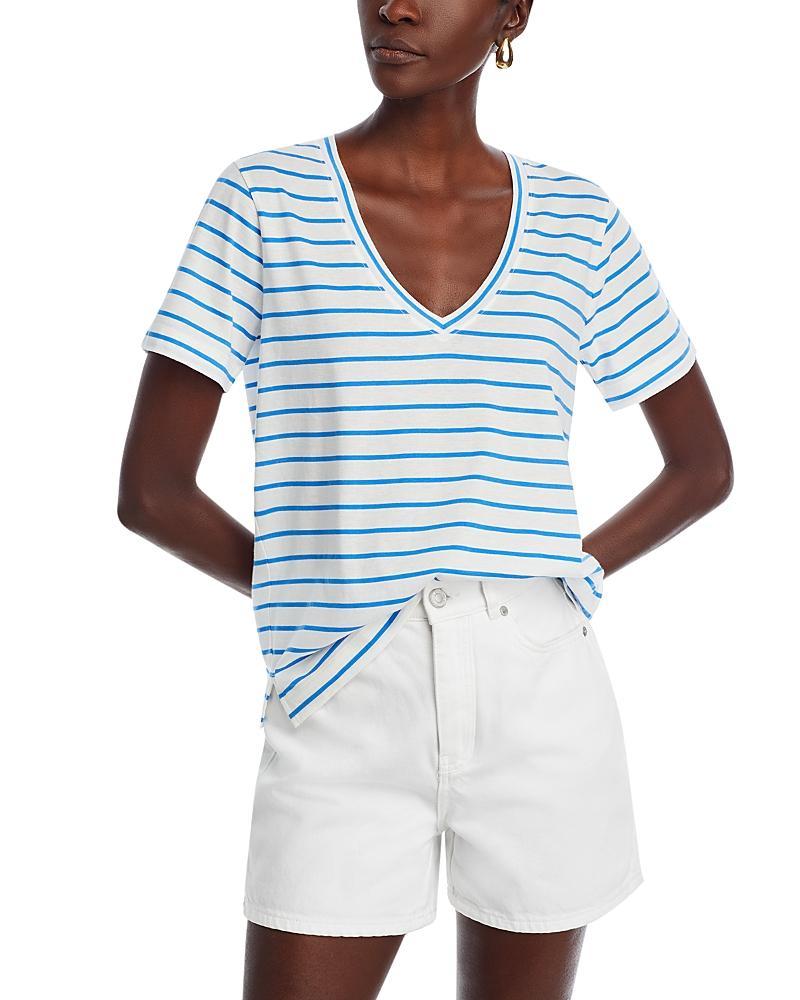 Vineyard Vines Striped V Neck Cotton Tee Product Image