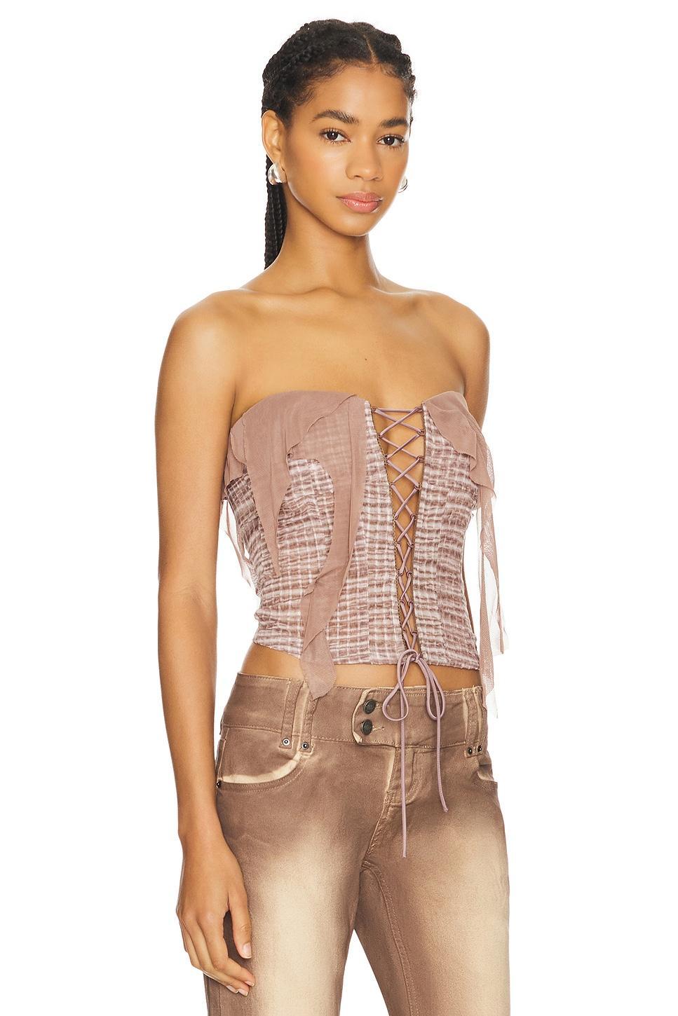 Distressed Lace Up Corset Top Jaded London Product Image