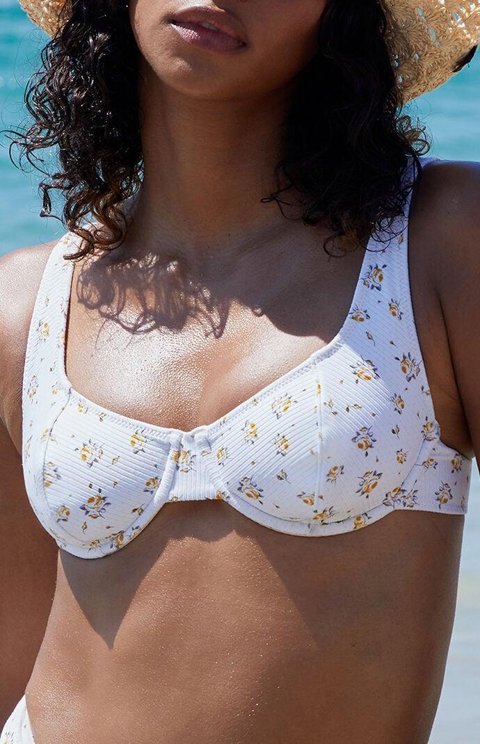 Women's Nessa Ribbed Underwire Bralette Bikini Top - Product Image