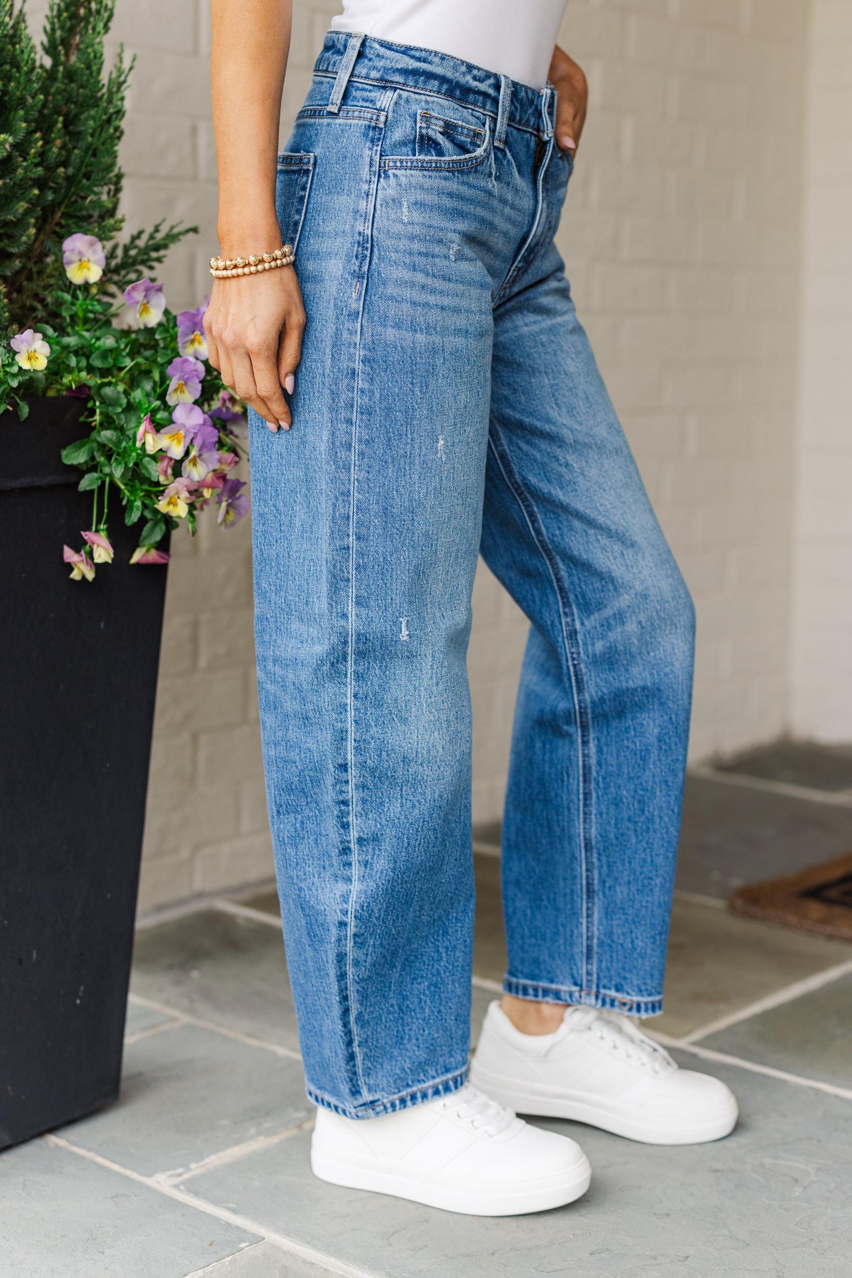 Love Like This Medium Wash Barrel Jeans Female Product Image