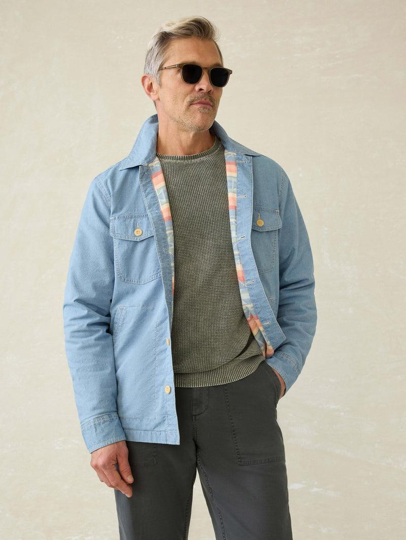 Doug Good Feather Indigo Herringbone Shirt Jacket - Blue Haven Wash Product Image