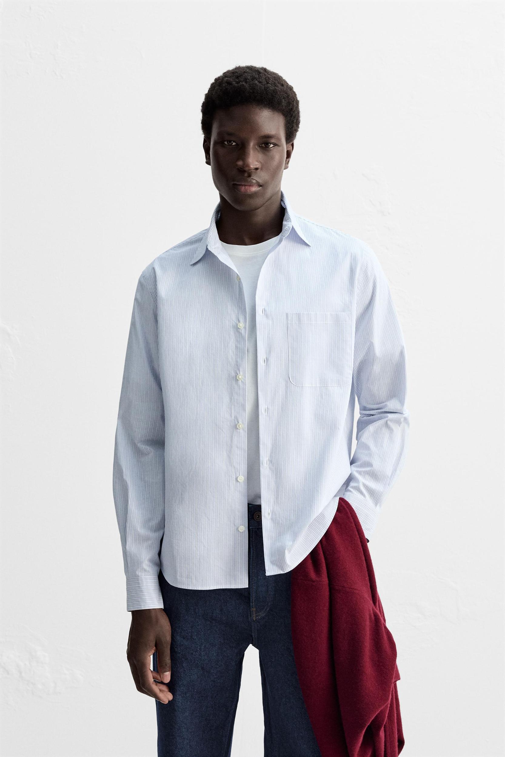 STRIPED POPLIN SHIRT Product Image