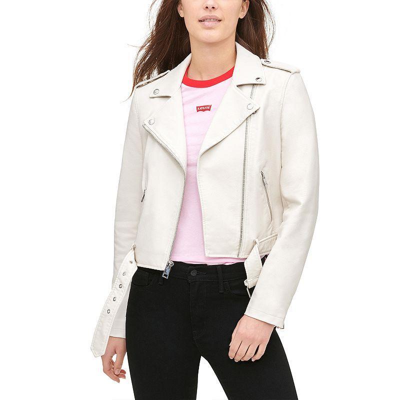 Womens Levis Belted Faux Leather Motorcycle Jacket Product Image