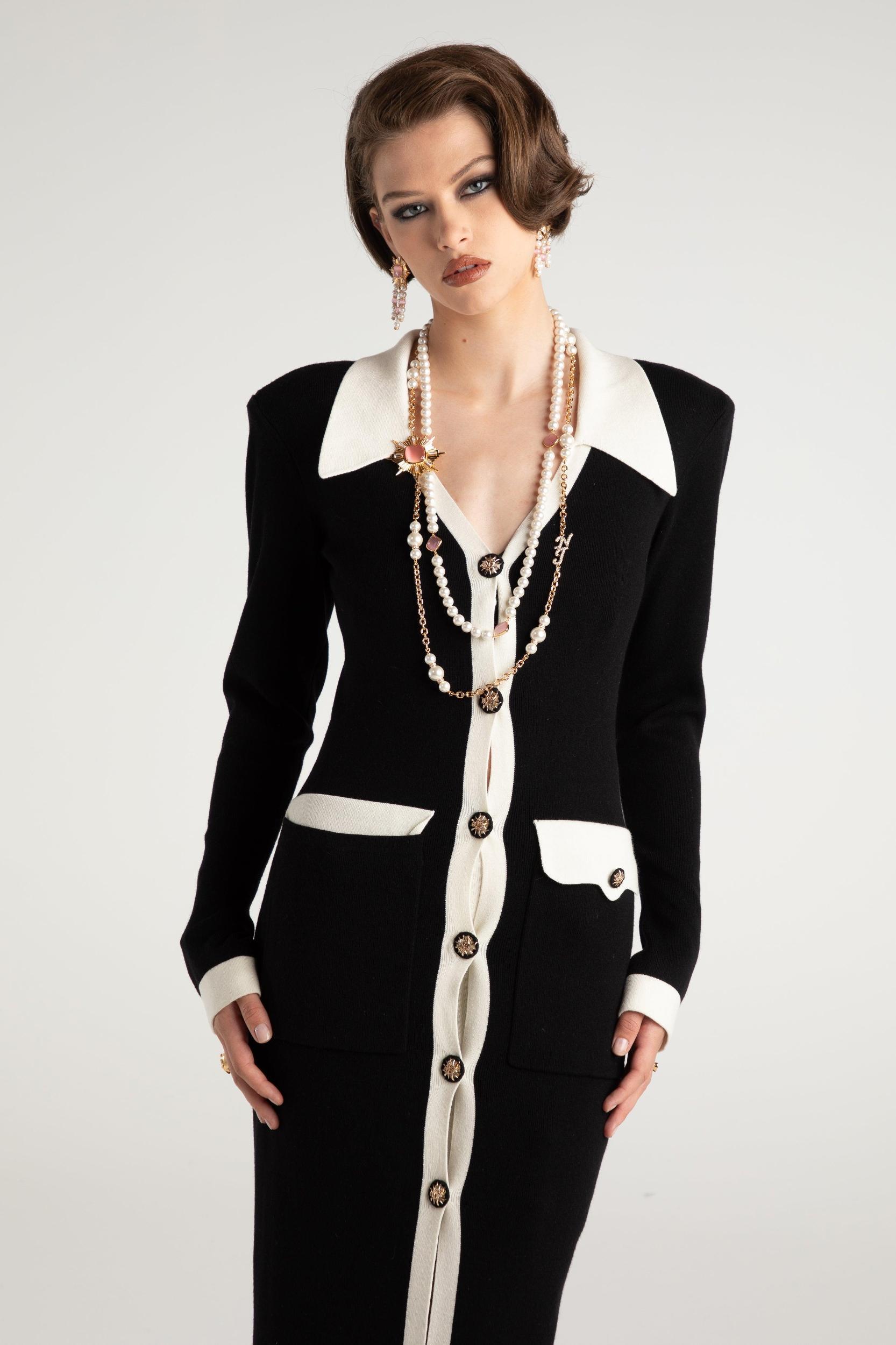 Felicity Long Knit Cardigan (Black) Product Image