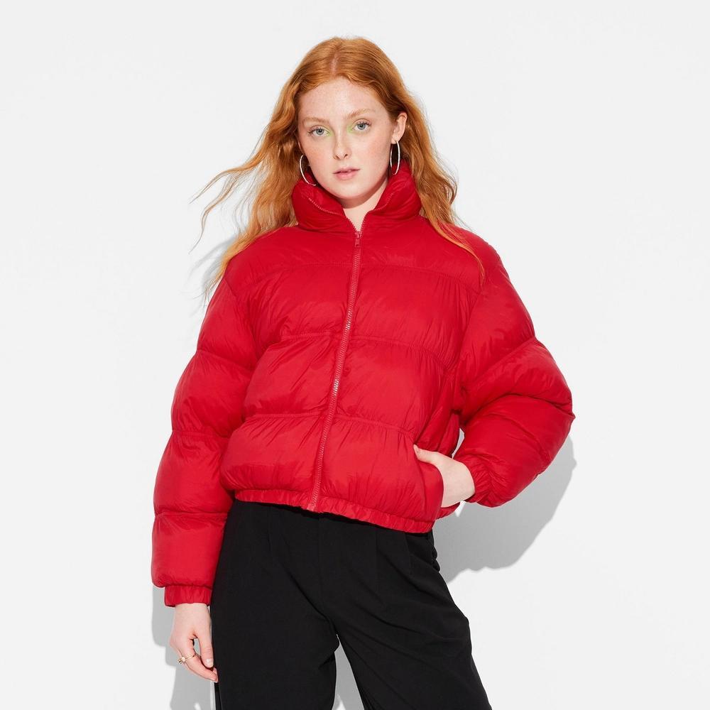 Womens Puffer Jacket - Wild Fable Red XXS Product Image
